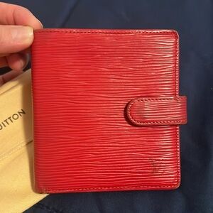 Louis Vuitton Epi Leather Porte Billes Compact Wallet with Dustbag